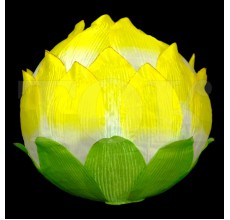 Фонарик из материи  Лотос желто-белый 0921-1